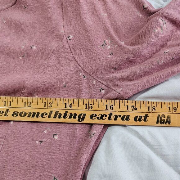 EUC AMERICAN EAGLE OUTFITTERS BLUSH PINK DITSY FLORAL RUFFLED SHORT DRESS SZ M - Picture 15 of 16